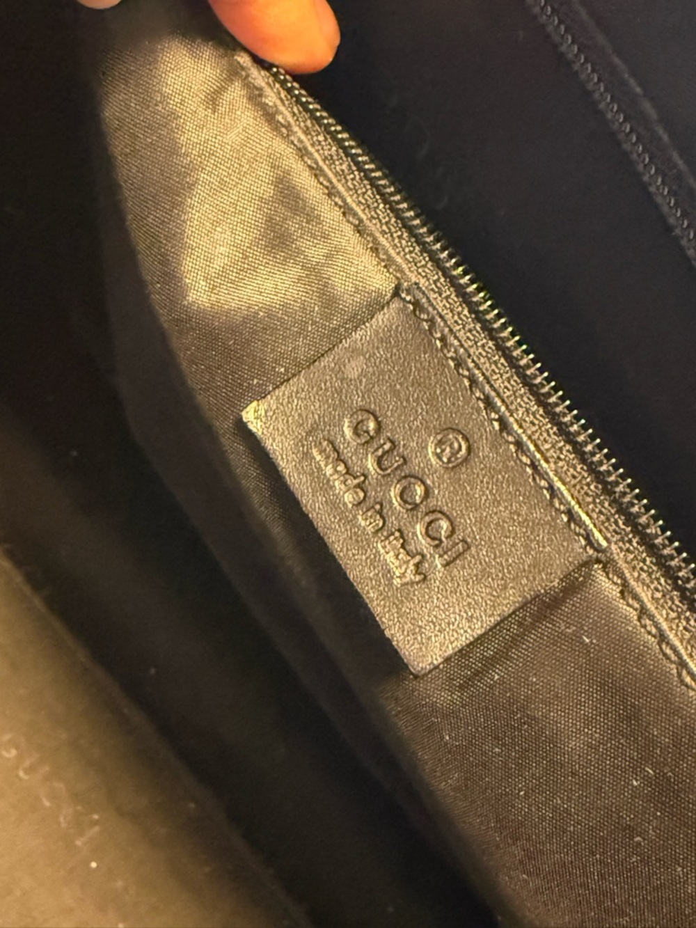 Gucci Black GG Canvas Tote with Leather Strap and Silver-Tone Hardware - Picture 4 of 9